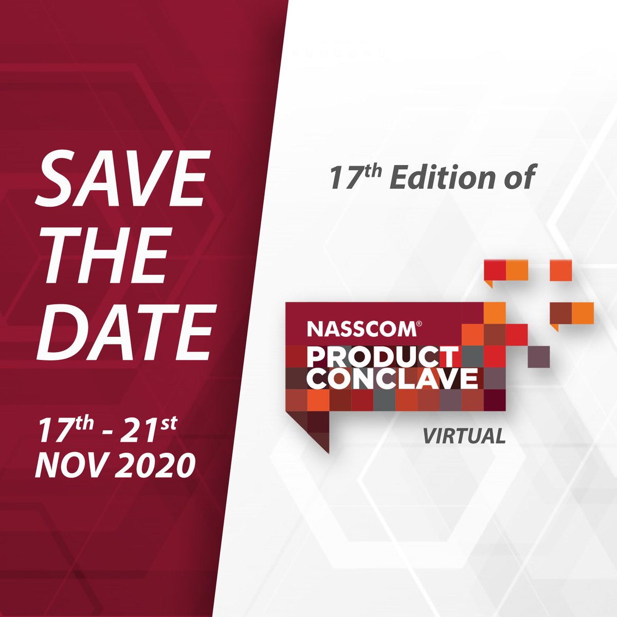 nasscomdeeptech's tweet photo. Block your calendar for the most awaited event of the year - NASSCOM Product Conclave, arriving on your screens from 17th - 21st November, 2020.
Know more: https://t.co/AffMX7hiF2
#NPC2020 #IndiaProductified https://t.co/Fz5QePIItR