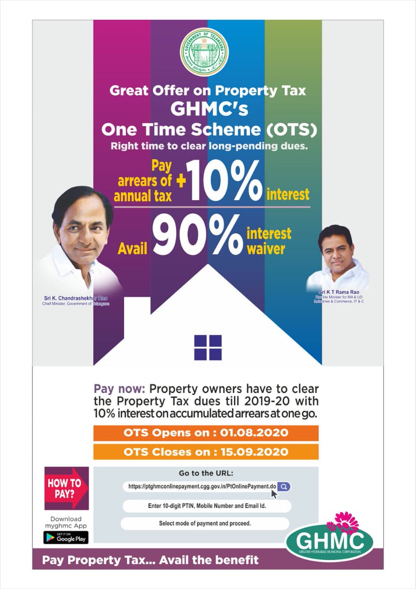 CharminarDc's tweet photo. #swachhyd #citizensofhyd it's rime time to  clear long pending dues with OTS and avail 90 percent interest waiver @bonthurammohan @CommissionrGHMC @acitghmc @CommissionrGHMC @GHMCOnline @ZC_Charminar https://t.co/01bB0WE4zq