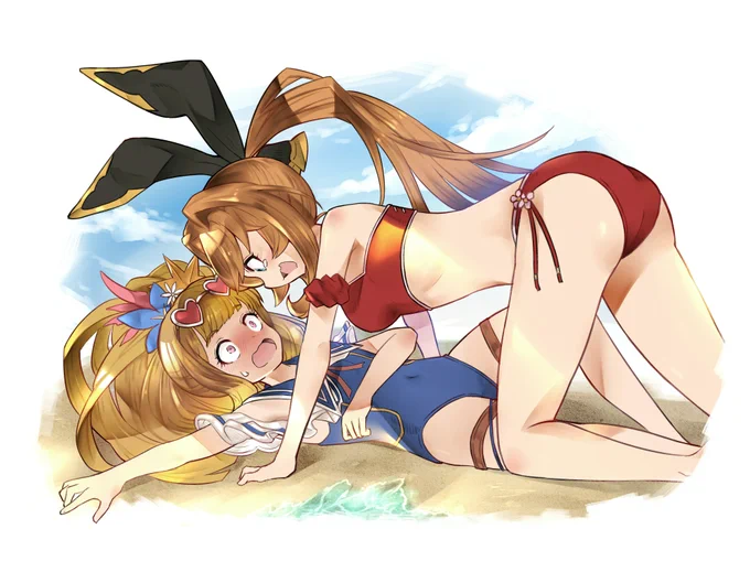 クラ「師匠だけGBVS出てずるいーっ!!」 カリ「近っ!?////」 #グラブル 