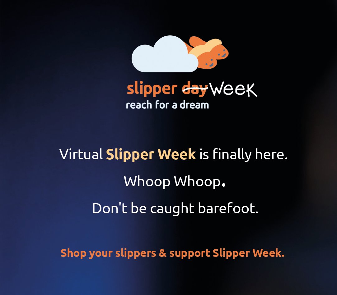 ReachForADream's tweet photo. Our excitement is bubbling over: It’s officially Virtual #SlipperWeek! Don’t be caught barefoot. Visit our online slipper shop today and browse a variety of slipper styles to choose from. Delivery is FREE. Let’s go > https://t.co/I6utSKMbW4. https://t.co/AiKO3tkau0