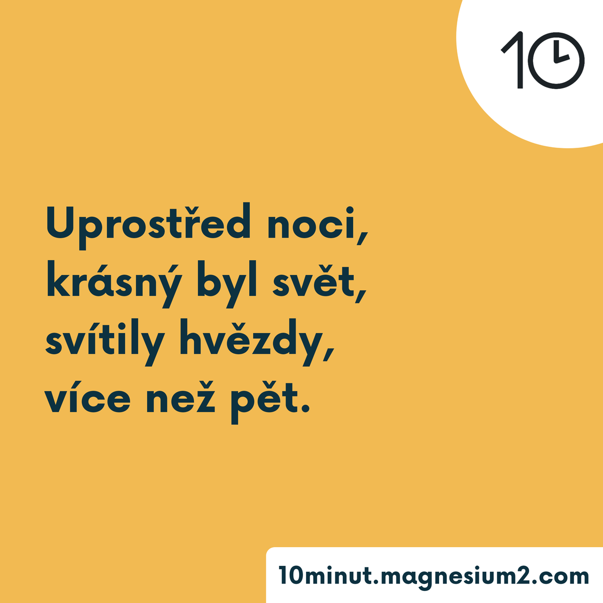 10minut_'s tweet photo. Jedinou

Uprostřed noci
v té černé tmě,
svítily hvězdy,
více než dvě.

Původně na https://t.co/MmV2BuXA0Y

#kazdydenjednabasen #10minut #basen #poem #poetry #poezie #poeta #verse #versotepec #cz #czsk #ceskebasne #zivot #volba #plno #moznosti #cesta #smer #hvezdy #tma #svetlo https://t.co/oYZ9YXKvZK