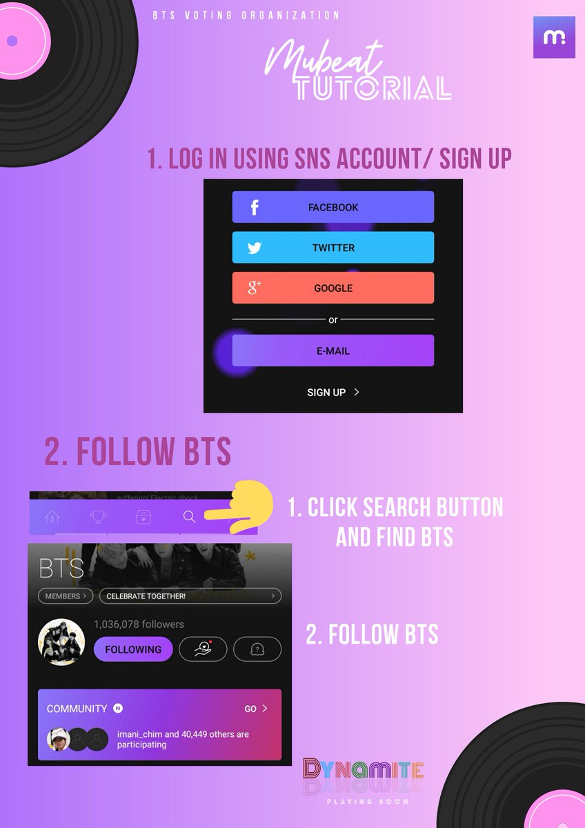 1. Log in using SNS Accounts/Sign Up Facebook Twitter Gmail2. Follow BTSYou can also follow the members. Just click 'Members'. #MTVHottest BTS  @BTS_twt