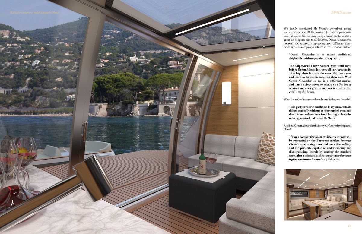 uhnwbc's tweet photo. Exclusive interview with Mr Giampaolo Murzi, the European distributor of Ocean Alexander superyachts. UHNW Magazine - Be seen in Monaco.

#uhnwmagazine #uhnw #luxury #monaco #lifestlye #magazine #hnwi #success #business @OceanAlexander https://t.co/J5hjh8nwni