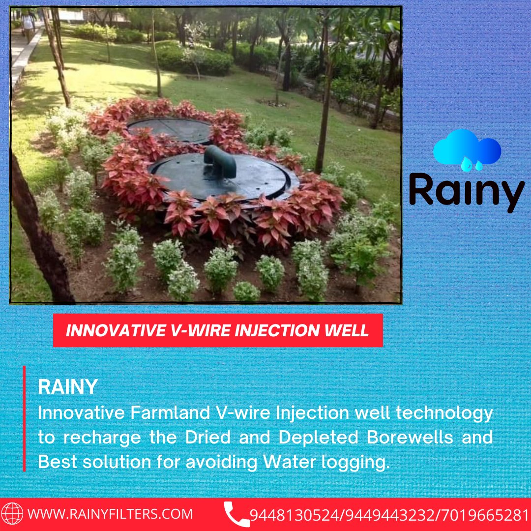 rainy_filters02's tweet photo. Implementation of the V Wire #Technology significantly improves #groundwater table in the existing bore wells and provides #safe and potable #drinking water as well as water for #agricultural operations. 
#injectionwell #injectionwells #borewells #borewellrig #driedwells https://t.co/0iNcAx7bWf