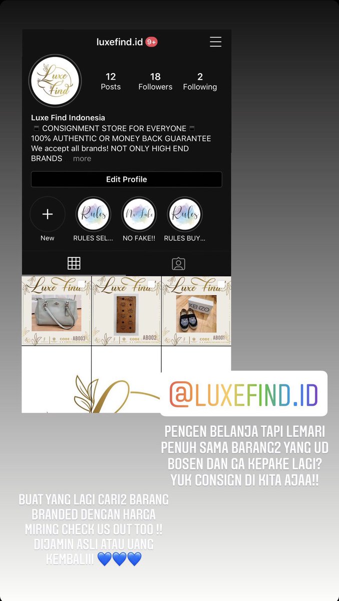 CharistaTw's tweet photo. Follow @luxefind.id di instagram ya guys 💙 https://t.co/6y5Mvz5bVu