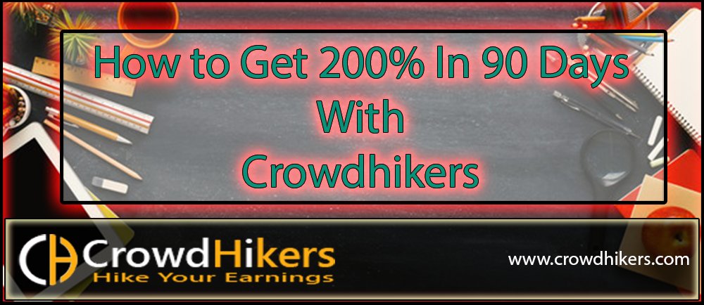 How to Get 200% in 90 Days with CrowdHikers.
#MLM #GETINCOME #Incomeopportunity #bitcoin #WorkFromHome #OnlineIncome #Earnings #ExtraIncome #Bonus #MultipleIncome
#digitalmarketing #synergies #digitalworld #digital #marketing #services #ecommerce #dynamic #businesses