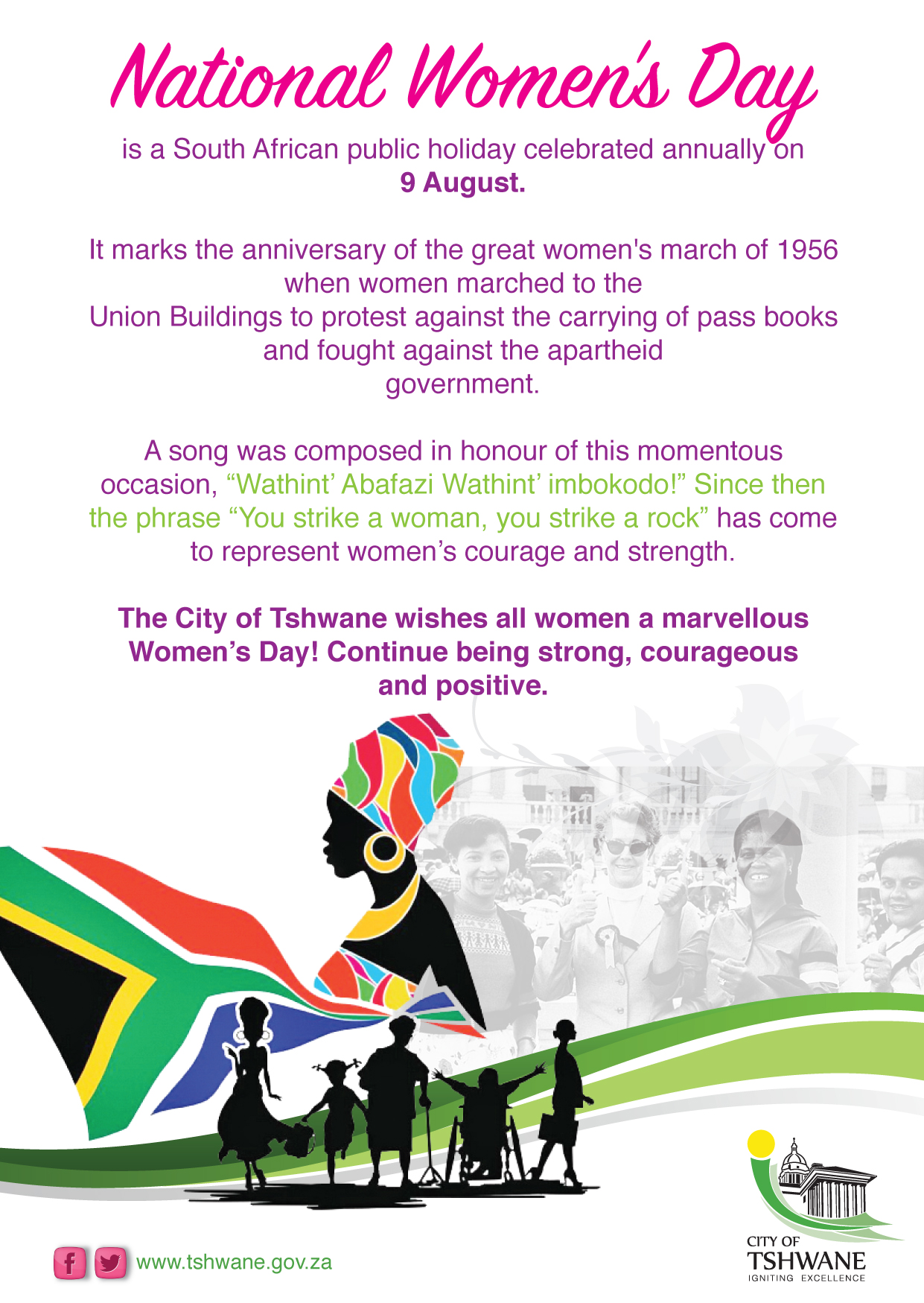 City Of Tshwane August 10th Is National Womensday In Lieu As National Women S Day In Sa Fell On A Sunday This Year The Following Monday Which Is Today Becomes A City Of Tshwane August 10th Is National Womensday In Lieu As National Women S Day In Sa Fell On A Sunday This Year The Following Monday Which Is Today Becomes A