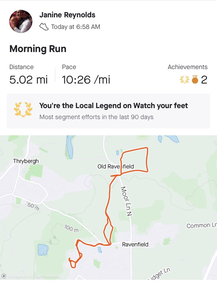reynolds1975's tweet photo. Status productive for work early morning run and ready to start work #nhsactive @WeNurses #NHS1000miles on track @SheffChildrens π https://t.co/7XlT8v4j7k