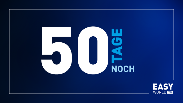 Noch 50 Tage, dann geht es endlich los!🚀 Wir erwarten Sie auf der #EASYWORLD2020, unserem ersten 100% digitalen Kongress – auch dieses Jahr ist für ein volles Programm gesorgt. Jetzt anmelden: bit.ly/38nfJ48 #EASYSOFTWARE bit.ly/2XMUxBn