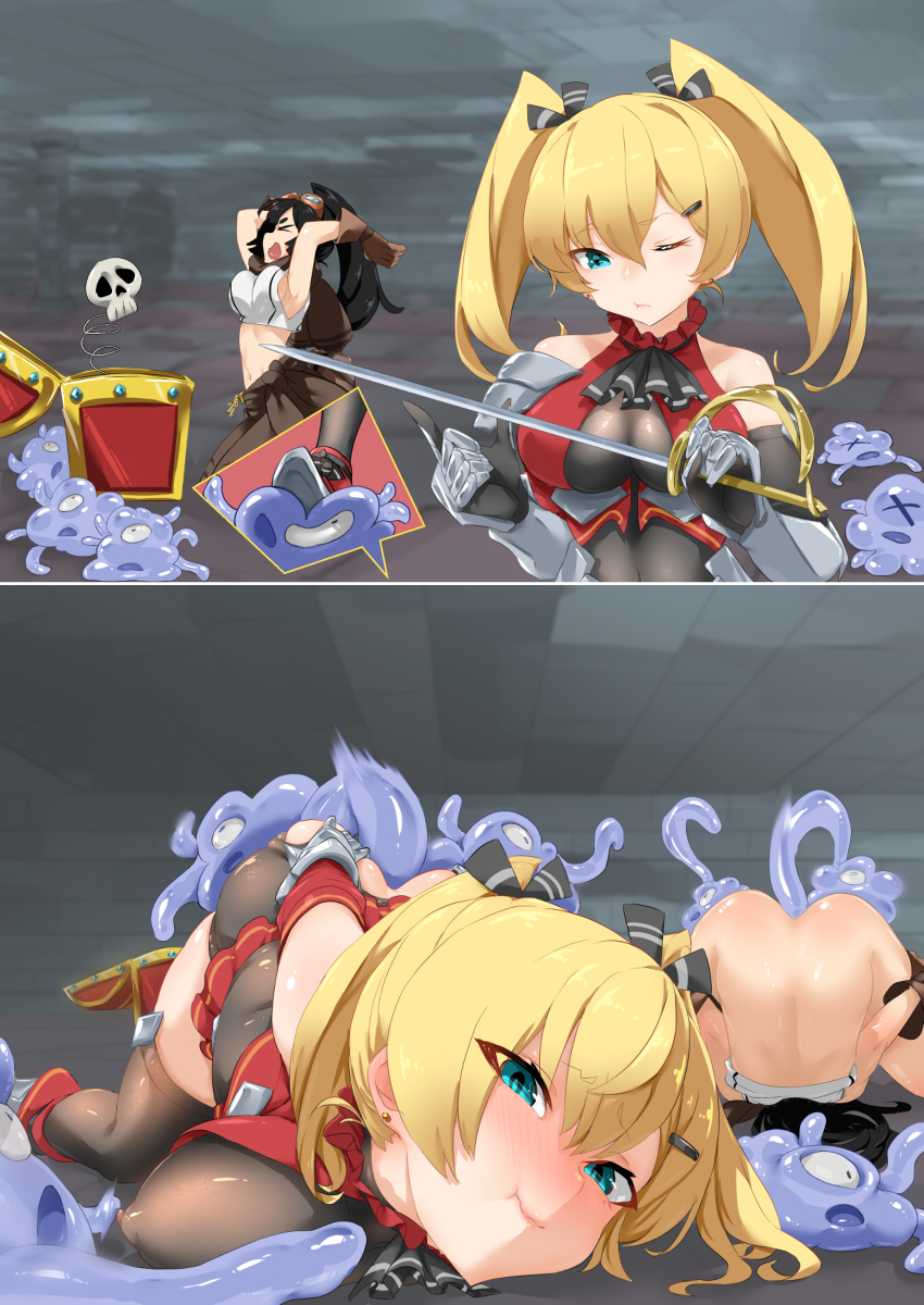 [R-18] 雑魚触手の群れに快楽で躾けられる(Skeb) #tentacle #触手 #ファンタジー #種付け #中出し #ボテ腹 #口内射精 https://t.co/w3NZHUkp6n 