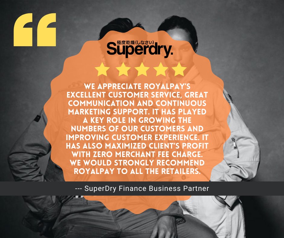 royal_pay's tweet photo. Have a look at what Superdry has to say about our service!
#WeChatPay #Alipay #superdry https://t.co/XIdTYFeA7d