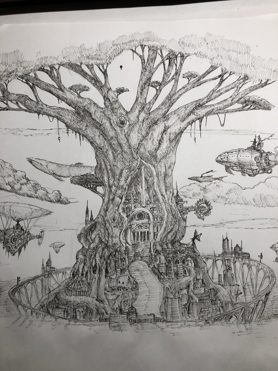 ボールペン画『ごちゃごちゃ』【価格応談】