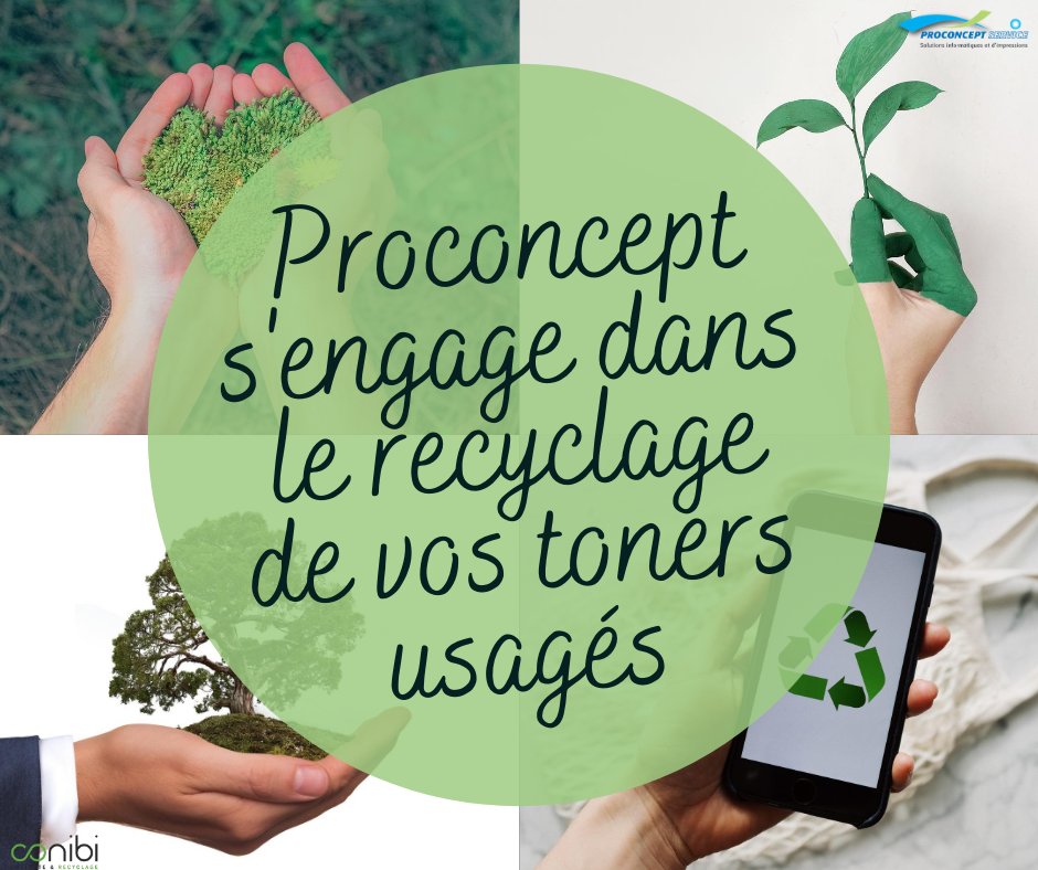 ProConceptServ1's tweet image. Dans un souci de l&apos;environnement et d&apos;accompagner au mieux nos clients, nous avons mis en place un procédé avec notre partenaire Conibi afin de recycler gratuitement les toners usagés de nos clients.

👉Contactez-nous :📞04 78 32 10 82/📧contact@proconcept-service.com

#Recyclage