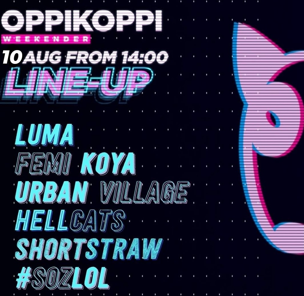 From 14:00 we do it all over again, with more gees.
#OppiKoppiWeekender
Tickets: bit.ly/OK2020WKNDERMO…

14:00 #SOZLOL
15:00 Luma
16:00 @femikoyamusic
17:00 <a href="/UrbanVillageFam/">Urban Village Music</a> 
18:00 <a href="/Hellcatsband1/">Hellcats</a>
19:00 <a href="/shortstrawband/">shortstraw</a>
19:40 #SOZLOL