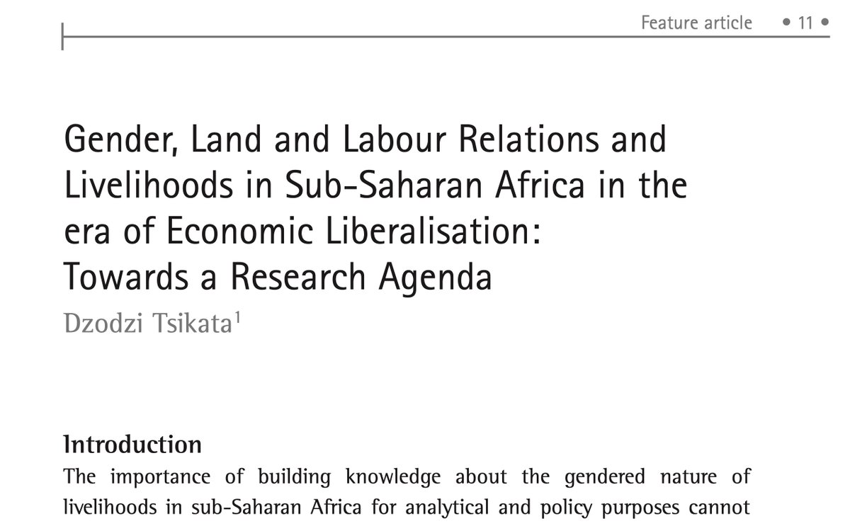 Another long-time go-to source by Dzodzi Tskikata ( @DzodziTsikata ) on a research agenda for the intersections between gender, land, labour and livelihoods in Feminist Africa, Issue 12: http://www.agi.ac.za/sites/default/files/image_tool/images/429/feminist_africa_journals/archive/12/fa12_feature_tsikata.pdf