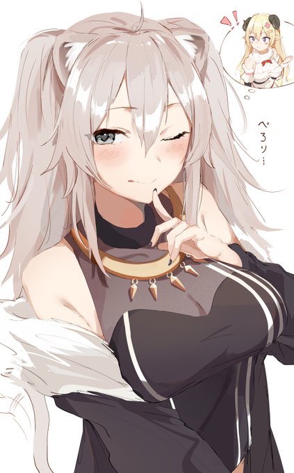 獲物を見つけた獅白ぼたん 獅白ぼたん つのまきあーと イヌサカナ のイラスト 獲物を見つけた獅白ぼたん 獅白ぼたん つのまきあーと イヌサカナ のイラスト