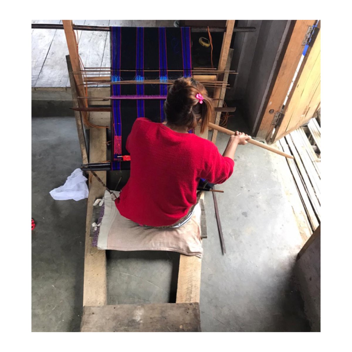 NagalandAlon's tweet photo. Who doesn’t enjoy working in a corner where there’s natural light streaming in? 🌻🌞
#madeinnagaland #backstraploom #backstrapweaving #nagaweavers #loinloom #loinloomweaving #sustainableart #nagaland #nagaartisans #vocalforlocal #nagaland #weaversofindia #Vocal4Handmade https://t.co/fZ9F9VKZFe