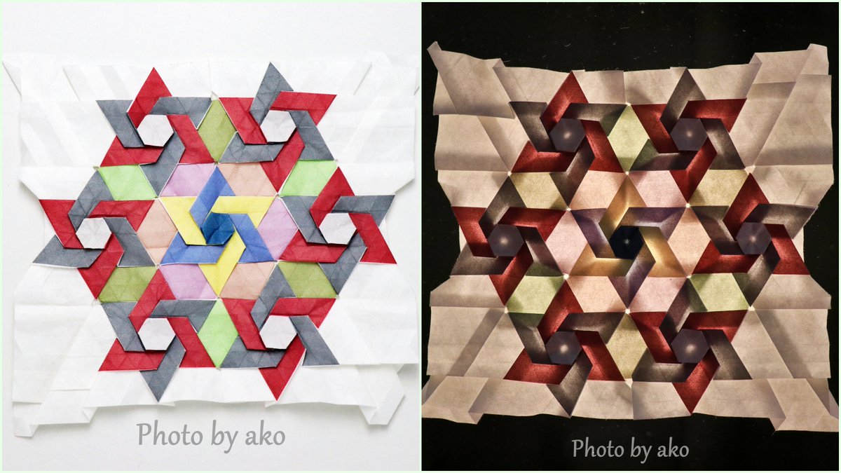 ako_origamirose's tweet photo. 【№13 STAR TWIST】
連続に繋げたもの。
それなりに難しかったです。
何度か失敗しました💦
Eric Gjerde氏の「ORIGAMI TESSELLATIONS」より
#EricGjerde #origamitessellation #tessellation #origami #折り紙 #折り紙作品 #平織り #テッセレーション https://t.co/PFsgfldhtU