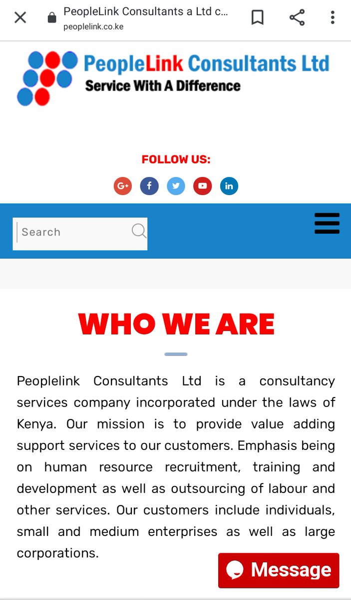 After about two weeks a lady calls and said she was from a company called People Link a consultancy company that the HR gave them my number I am supposed to go with my certificates at Corner Hse in town and sign some papers.