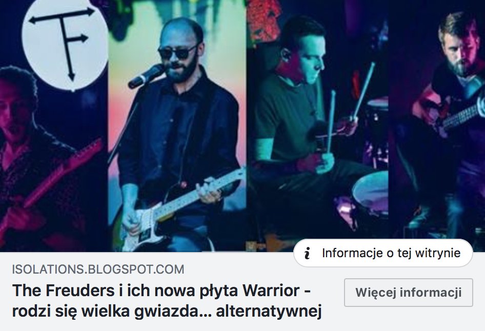 TheFreuders's tweet photo. "(...) to jest znakomity kawałek muzyki - mamy tutaj nieco post punka, nieco psychodelii, trochę progrocka a wszystko z charakterystyczną nutką depresyjnych i nostalgicznych klimatów. Jest bardzo, ale to bardzo dobrze.(...)"
Weekend przyniósł nam kolejną znakomitą recenzję płyty! https://t.co/k5OLWoBvI5