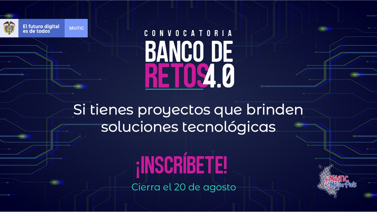 IndustriaDigCol's tweet photo. ¡Atención empresas digitales! Estamos buscando proyectos que brinden soluciones tecnológicas para hacer más competitiva la labor de diversos sectores productivos. Conoce más sobre nuestra convocatoria. Más información aquí: https://t.co/8nd22Qmzmv https://t.co/QVNzzR9f3n