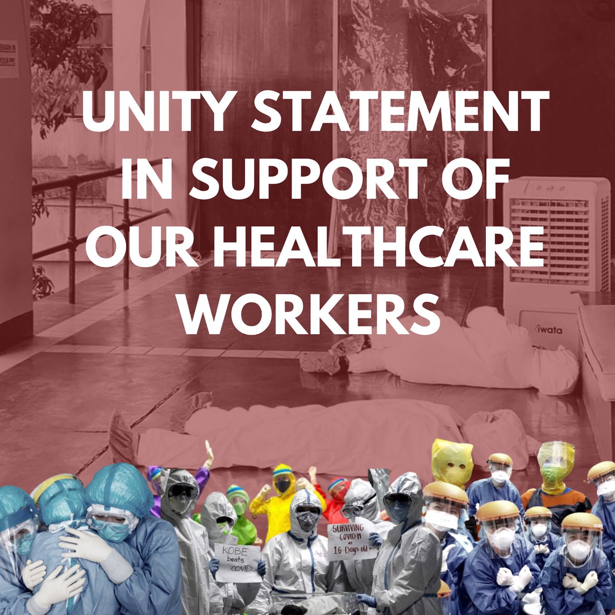 PMSANational's tweet image. [UNITY STATEMENT IN SUPPORT OF OUR HEALTHCARE WORKERS]

“The government needs to act now to bring honor to the lives of those that have fallen, and to preserve the lives of those who are still here.”

Link: facebook.com/15179753451657…

#SolusyonMedikalHindiMilitar
#DefendFrontliners