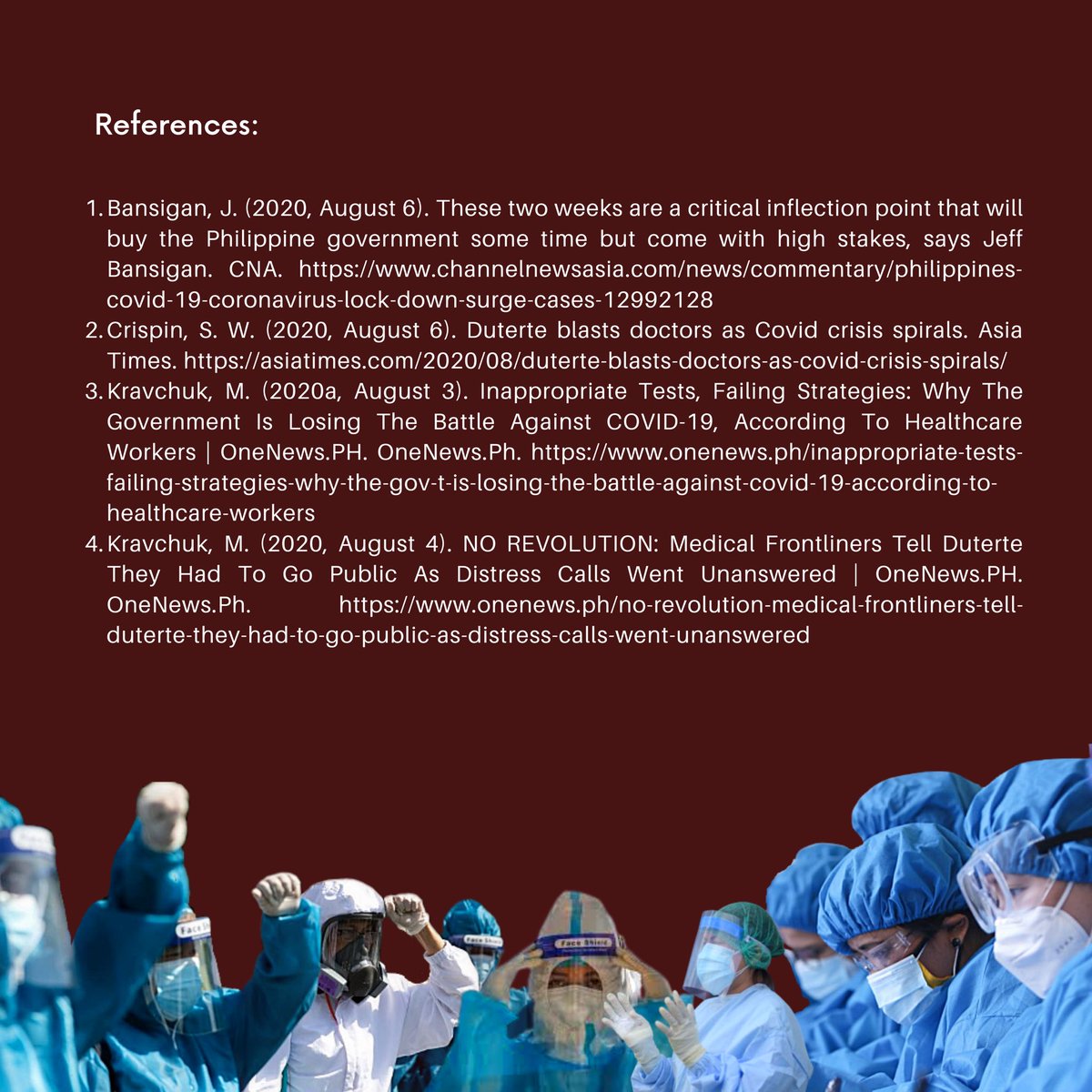 PMSANational's tweet image. [UNITY STATEMENT IN SUPPORT OF OUR HEALTHCARE WORKERS]

See complete list of signatories here: facebook.com/15179753451657…

#SolusyonMedikalHindiMilitar
#DefendFrontliners 
(7/7)