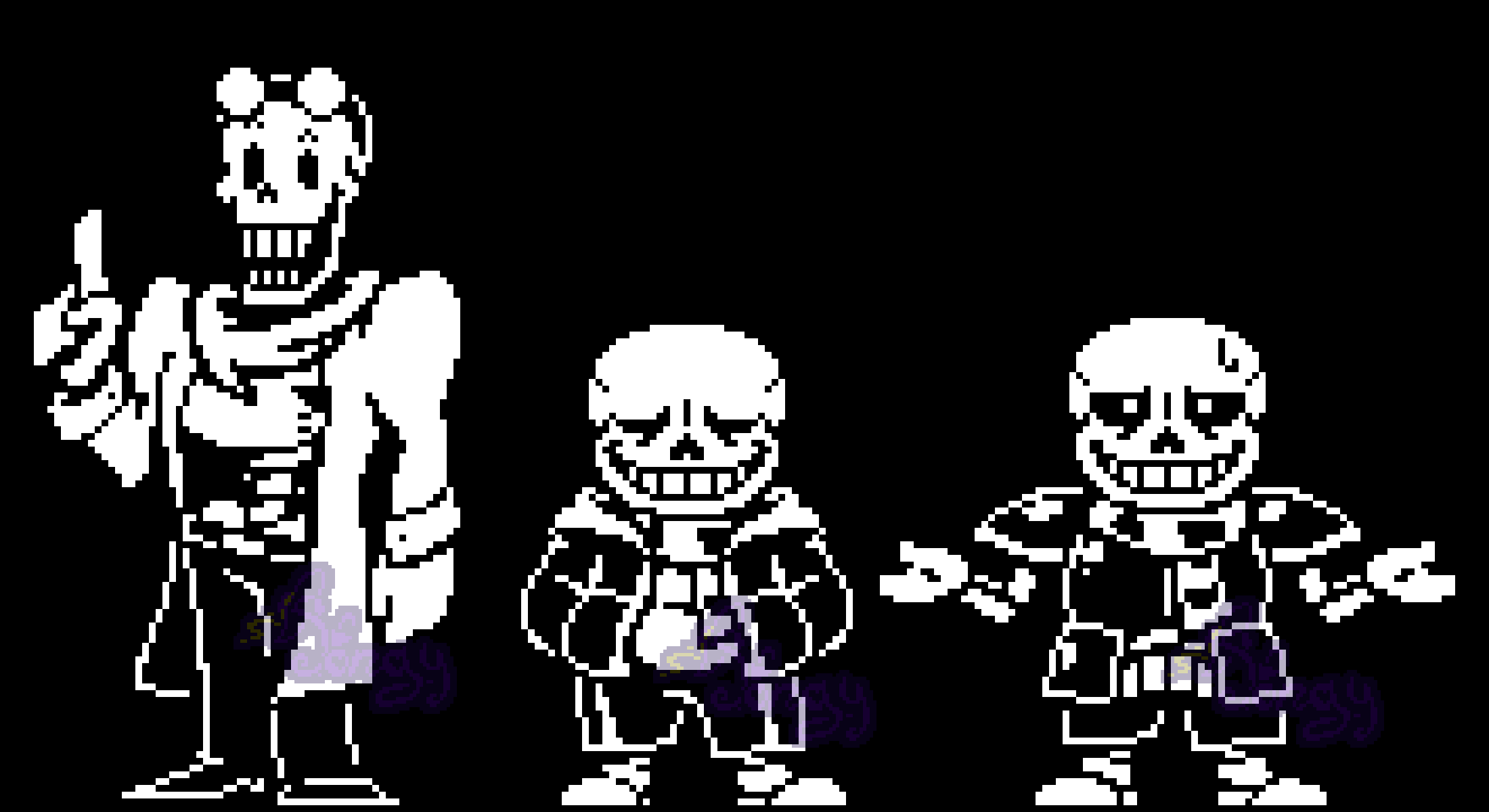 Pongy On Twitter Since I Made That Inverted Fate Papyrus Art Recently I Wanted To Make My Headcanon Version Of Sans As Well So Here They Are As Battle Sprites Not Canon