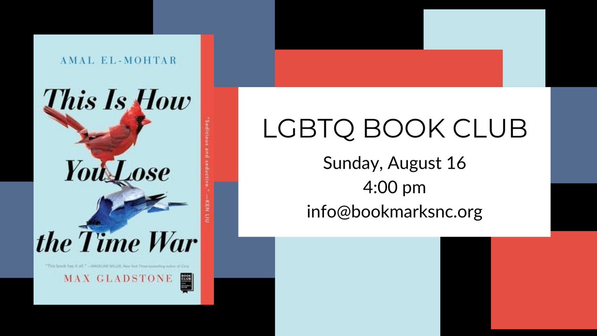 BookmarksNC's tweet photo. This week with Bookmarks! Thurs: #ReaderMeetWriter with @sarahmbroom; Sat: celebrate Romance Bookstore Day with @avonbooks' Spotlight Panel and our Romance Book Club with @merylwilsner; Sun: LGBTQ Book Club with @Pride_WS. For more information, visit: https://t.co/fDmzBkP81A! https://t.co/Xrff3F4cTY