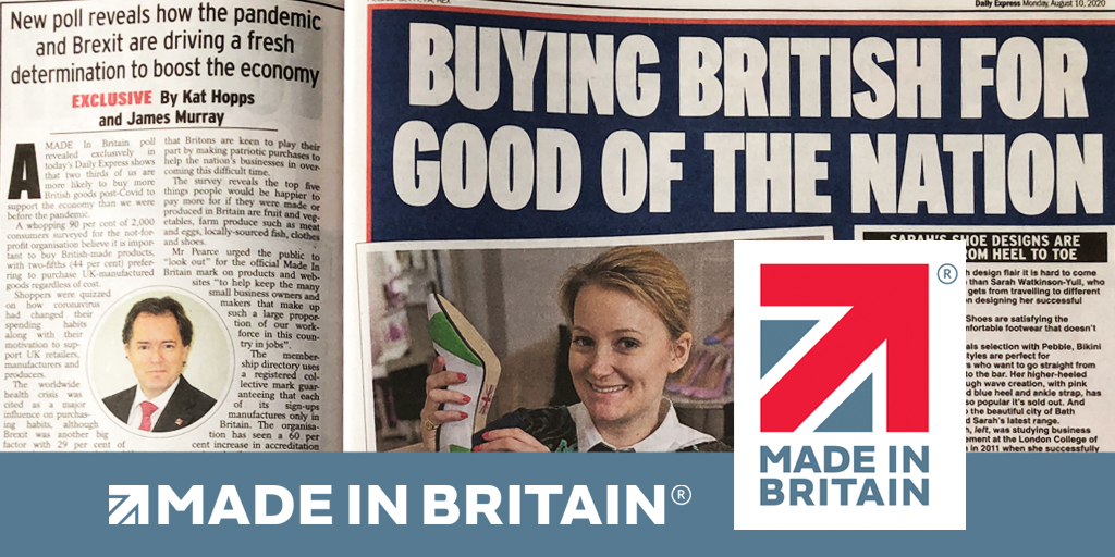MadeinBritainGB's tweet photo. "Buying British" - preliminary results of the Made In Britain Survey and interview with CEO John Pearce @pearcemm in the @Daily_Express this morning. Full results available to members of Made in Britain in the coming days. #ukmfg #madeinbritain #buybritish https://t.co/gTBDKtuC6s
