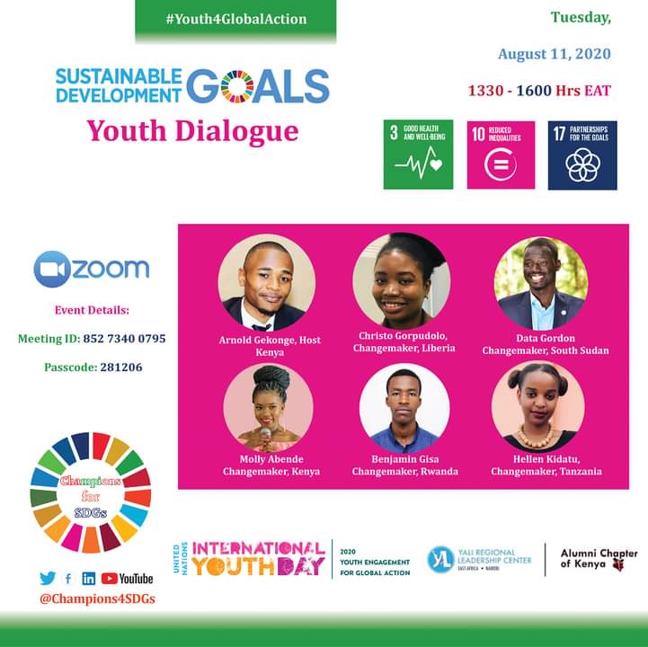 Emily_Edepi's tweet photo. As we celebrate International Youth Day 2020, join fellow Change Makers in a dialogue themed:Youth Engagement 4 Global Action. 
Join this Zoom Event Via:
https://t.co/oyPgZx9M2M
Meeting ID: 852 7340 0795
Passcode: 281206
#IYD2020 #Youth4GlobalAction #Youth4SDGs #ItsTimeforAction https://t.co/GenwmW6TfR