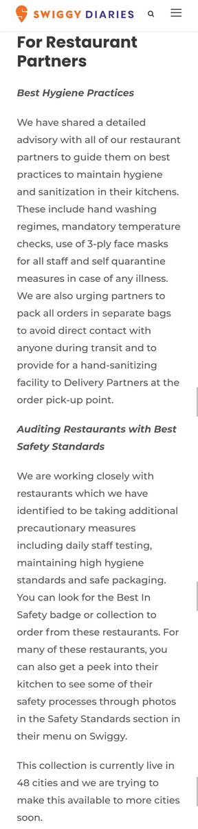 akap2410's tweet photo. @SwiggyCares Megha, advising restaurants is not relevant
Im asking how does @swiggy_in award a restaurant the 'best safety' badge? And how often does @swiggy_in check whether these standards/ advisments are met?
This is not provided on the link. https://t.co/7CZ3pz3xfb