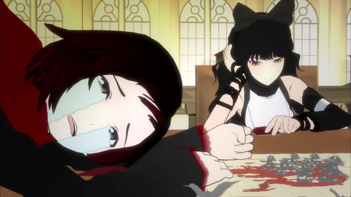 Wenclair23's tweet photo. I'm not sure if she just glanced at yang or at weiss as will... #RWBY #bumbleby #RWBY2 https://t.co/Xkm2k2OAjf