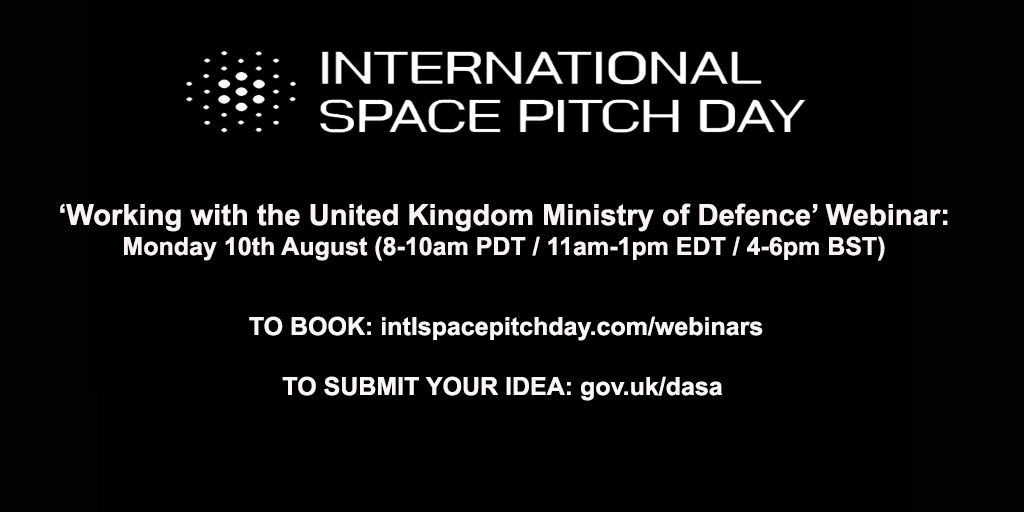 UKDInnovation's tweet photo. There's still time to book onto the International Space Pitch Day webinar today! It'll be talking about working with @DefenceHQ🚀💫✨ #intlspacepitchday #ispd #ada #alliedDFEN #defence #security 

To book: https://t.co/TYEvBd6n2x 
To submit an idea: https://t.co/DRhZLjAlJa https://t.co/W48RSo2jSL