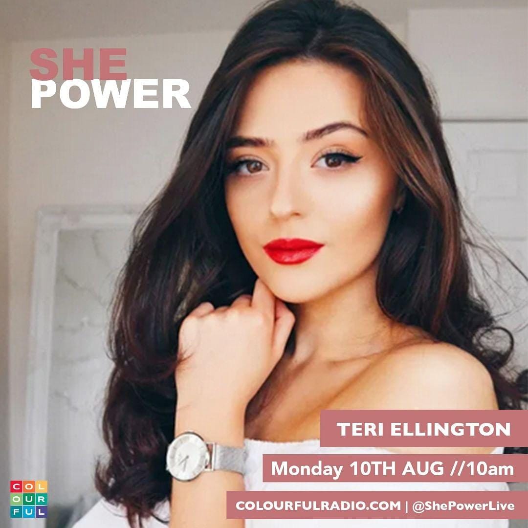 ShePowerLive's tweet image. Today around 10.25 find out how Teri Ellington started her watch  business with only £80 and crippling anxiety. Tune in on colourfulradio.com #colourfulradio #femaleempowerment