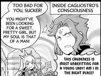  there is also this, but i refuse to say this is a canon because this is a Granblues 4koma, its official but not really, its their running 4koma at official, but it goes to show even the devs acknowledges it. 