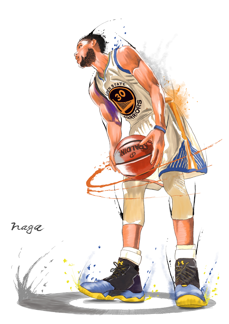 DeMoose Art — Stephen Curry Pen Drawing by demoose21