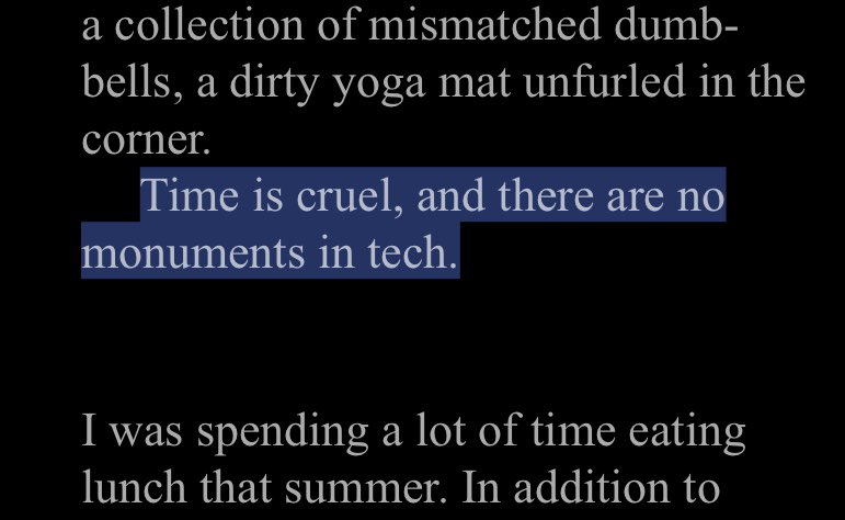 Great quote from <a href="/marcrandolph/"></a> in “That will never work”. 

While ancient civilisations’ claims to fame were architectural marvels, ours could one day arguably be lines of codes. 

Will future generations visit digital musueums and judge us on how crudely we organised social life?