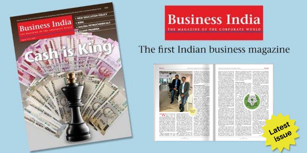 <a href="/eSignDesk/">SignDesk</a>'s efforts to create a #DigitalIndia were featured in <a href="/BusinessIndia1/">Business India</a> Read what our founders <a href="/KrupeshBhat/">Krupesh Bhat</a>  &amp; <a href="/kadsur/">★</a> had to say about how #SignDesk is disrupting the status quo &amp; helping businesses go #paperless at the link - businessindia.co/emagazine/cash…

#FinTech #RegTech