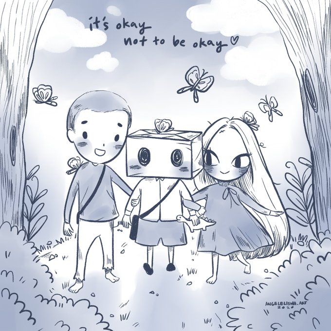Not my usual style but I just wanna draw this trio! ? I'm gonna miss them so mucccch! This drama has been so close to my heart and I hope you watch it too! ?
#ItsOkayNotTobeOkay 
#artph
#artistsontwitter 
#fanart 