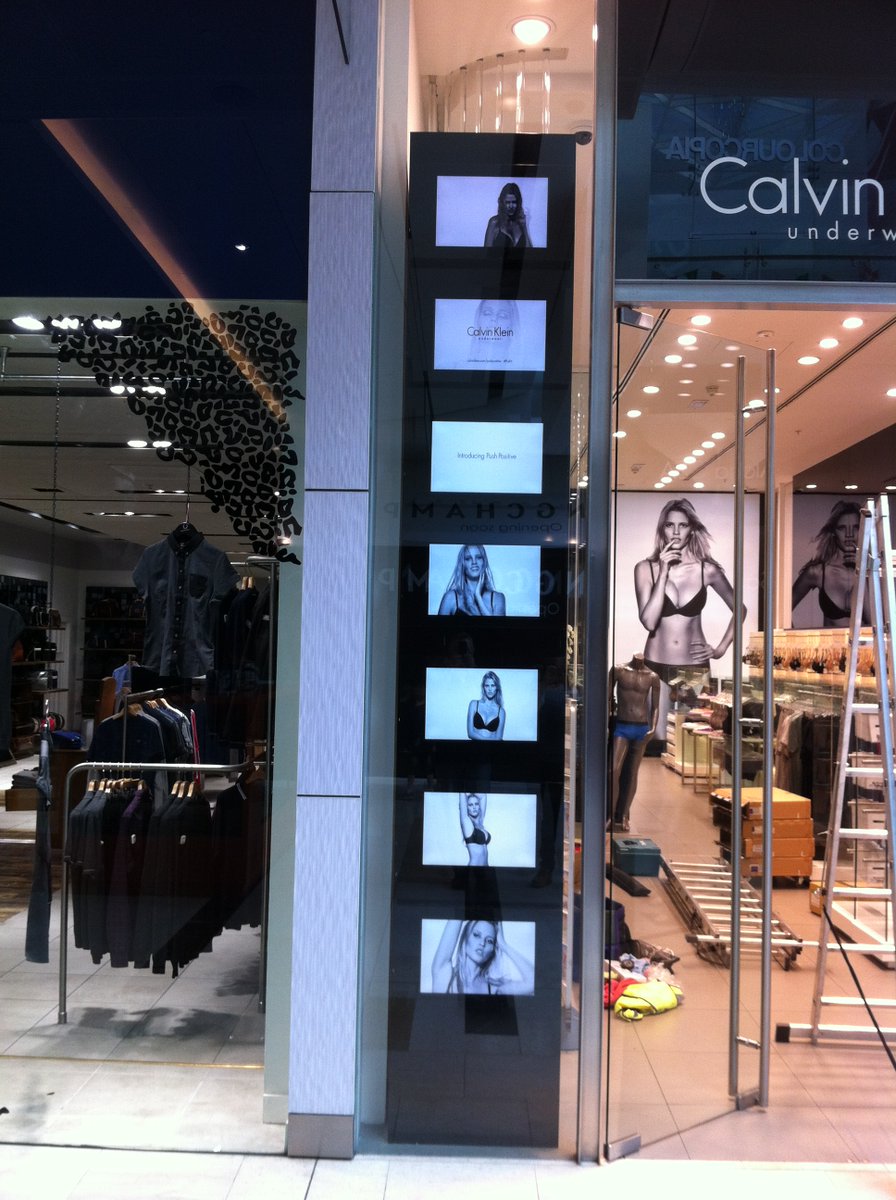 Monday memories again !
Freehand is proud to have worked with the VM team at Calvin Klein - some of the digital signage projects were challenging - not least the 'tower' of screens in the window of the Westfield Shepherds Bush store !    
@Freehanddigital