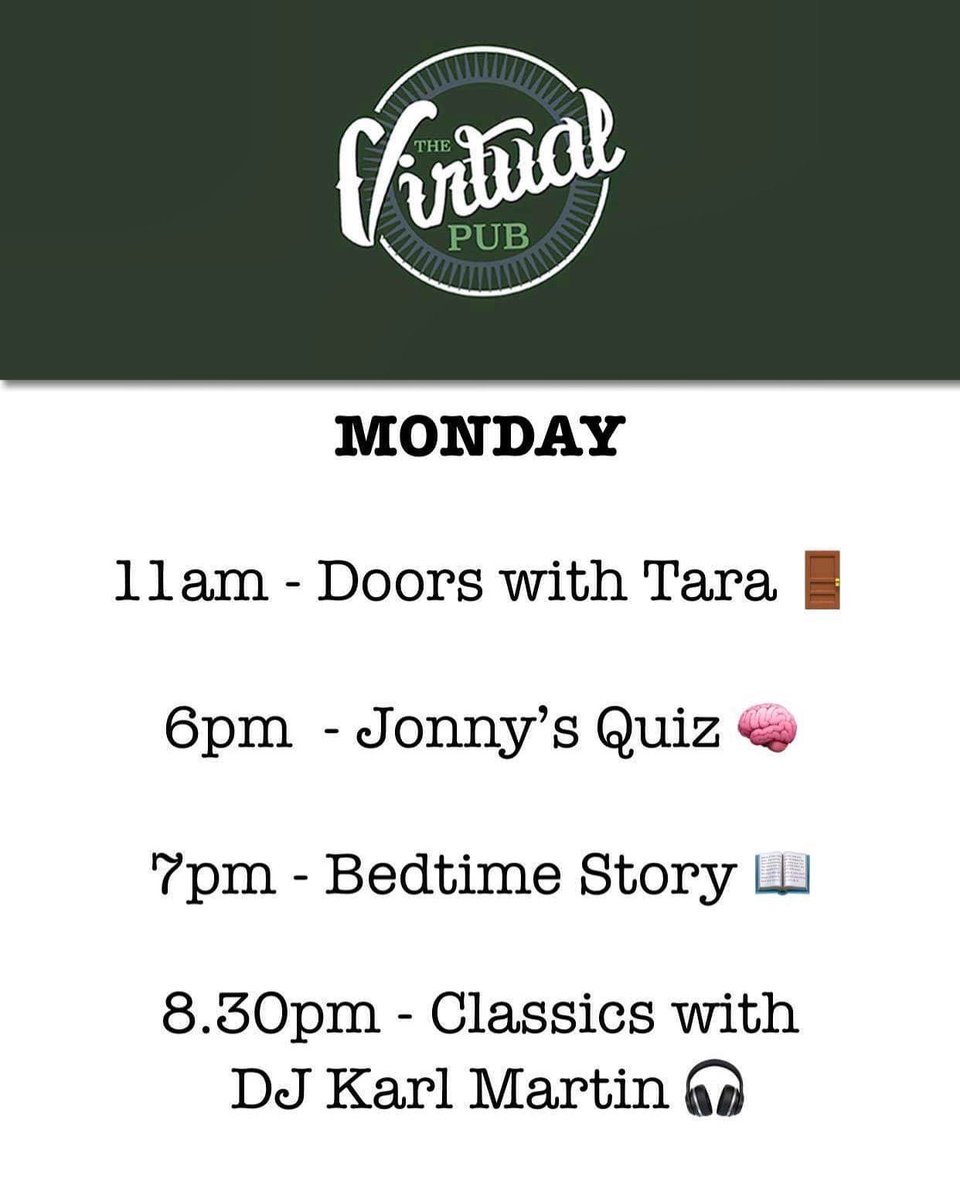 Monday @the_virtual_pub is looking like this.... come join us on our Facebook page thevirtual.pub #hopeinnmeltonmowbray #facebooklivestream #quiz #quickfirequiz #bedtimestories #djset #djs #songrequest #music #musiclovers #joinus #peace #love #immunity #ourcommunity