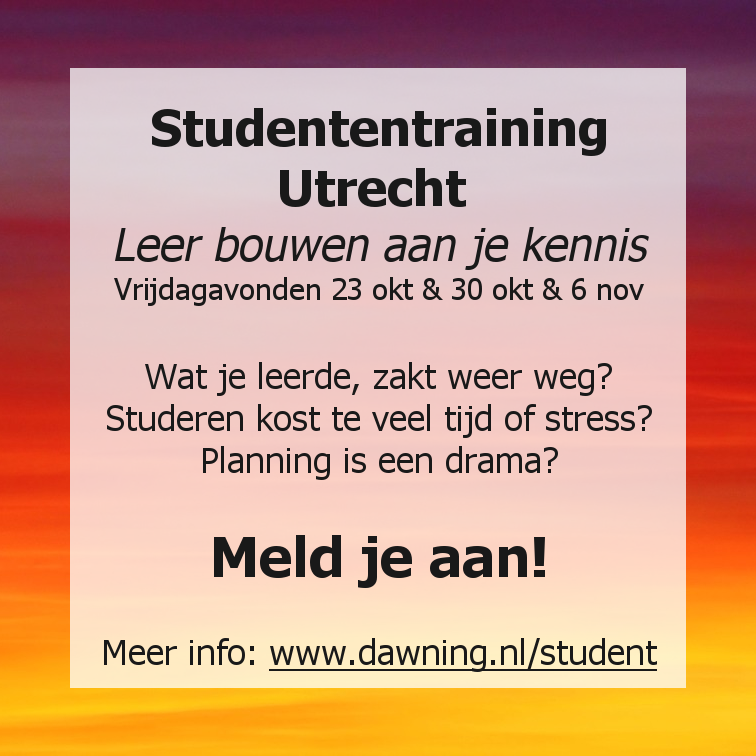 DawningNl's tweet photo. Een nieuwe studententraining in Utrecht staat gepland! 
Meer info: https://t.co/ym7lJ7ypHX 

#studenten #utrecht https://t.co/Km4wRc5eMx