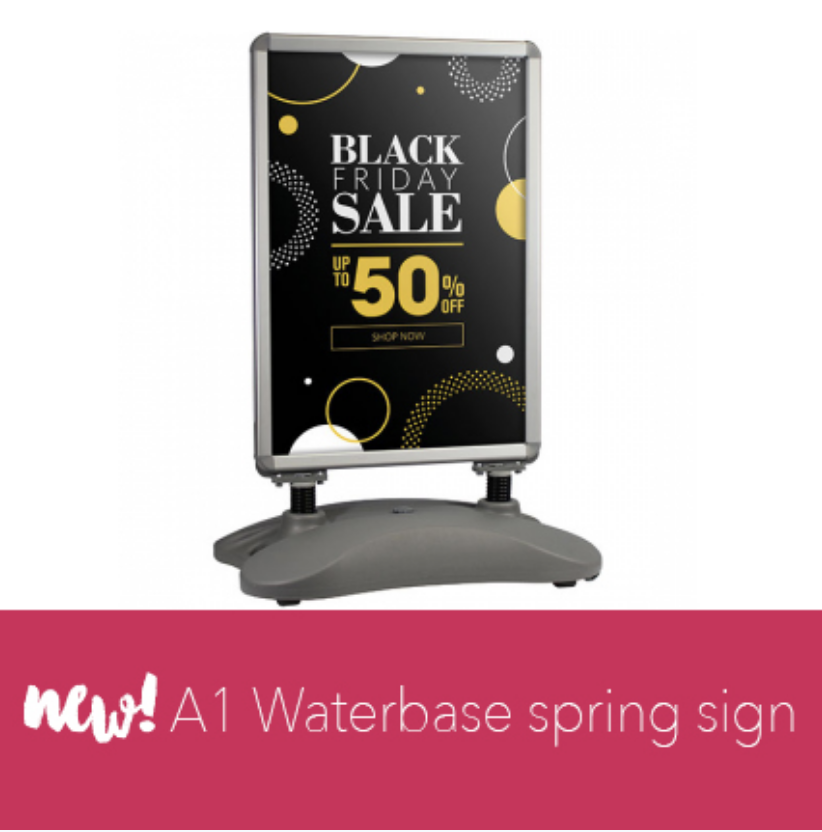 SupportYork1's tweet photo. Morning all, we've added this new A1 waterbase spring sign to the pavement sign product range. 

It can hold 2 x A1 size posters (available separately) in the snapframes and has springs at the base to make it more robust in windy areas. 

#hospitality #logo #nettl #marketing https://t.co/KBPTM3hsvM