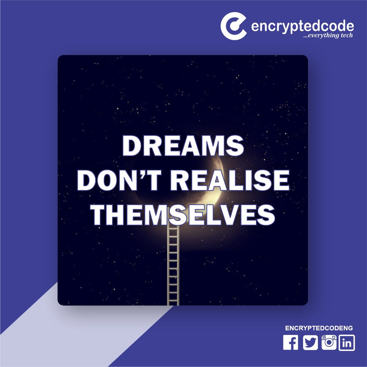 encryptedcodeng's tweet photo. Wake up and chase those dreams until they become true.
#MondayMotivation #EncryptedCodeng https://t.co/XnLruBSr9U