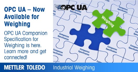 OPC UA Companion Specifications make interoperability easier. METTLER TOLEDO offers solutions for static weighing and dynamic checkweighing. Learn more! #industrialweighing #MTIND #OPCUA #connectivity #industry4.0   mt.com/global/en/home…