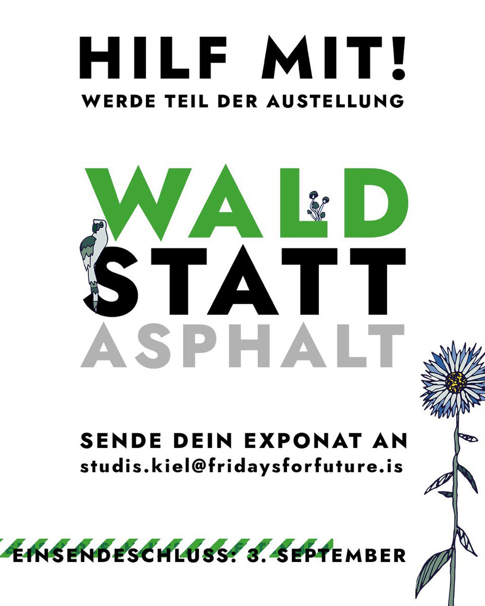 BieBeKoppelKiel's tweet photo. Kunstaktion für den Grüngürtel in #Kiel unter dem Motto "WALD STATT ASPHALT" im Vieburger Gehölz ab dem 14.9.20. 
Die Kieler StudentsForFuture @stff_kiel rufen zum mitmachen auf. 
TOP AKTION!!! 👍👍👍
#Südspange https://t.co/7eFw9XFfwk