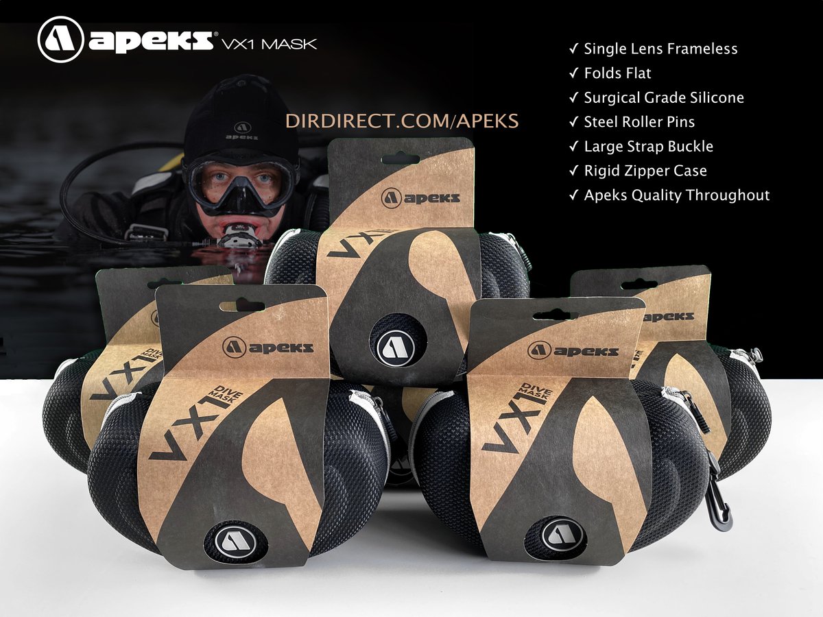 ueuk's tweet photo. More stock in. https://t.co/MI9Rumx9Ir Pure clear lens popular black skirt Apeks VX1 mask. 15% off RRP. Free UK mainland delivery. It’s all about seeing after all :-) https://t.co/OvKAD3i8Q0