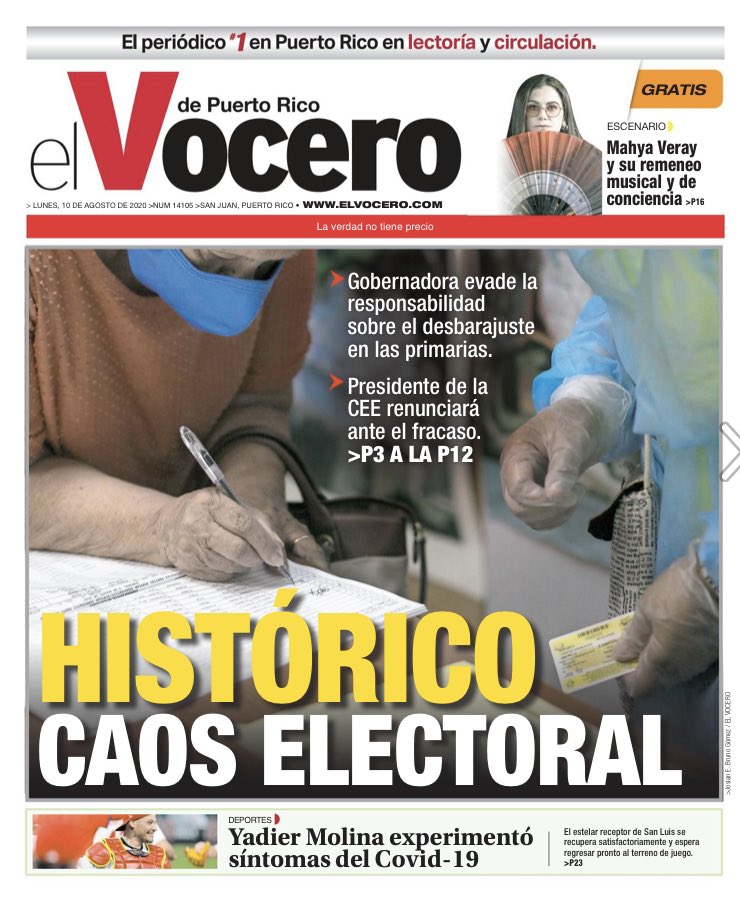Motinsitepegas's tweet photo. PORTADAS de los principales periódicos de #PuertoRico tras el papelón, debacle, caos, fracaso o ultraje (llámale como quiera) en las primarias del PPD y PNP.

10 de agosto de 2020. https://t.co/UztaCZsFT7