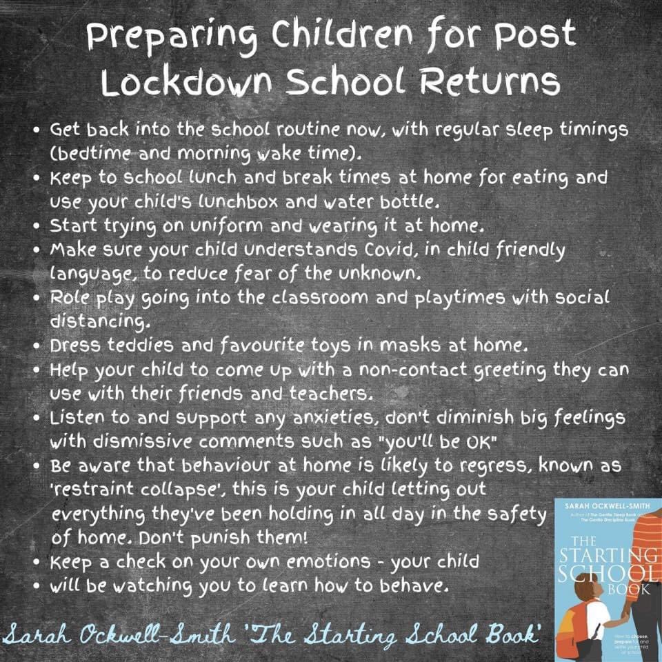 TheBabyExpert's tweet photo. A few quick tips for the soon to be school returners:  
#BackToSchool #BackToSchool2020 #BacktoSchoolPlanning #ReopeningSchools #ReopeningSchoolsSafely #ReopenSchools #firstdayofschool #edutwitter #EducationWithCOVID #education #schoolsreopeninguk https://t.co/aPbbl4FTcq